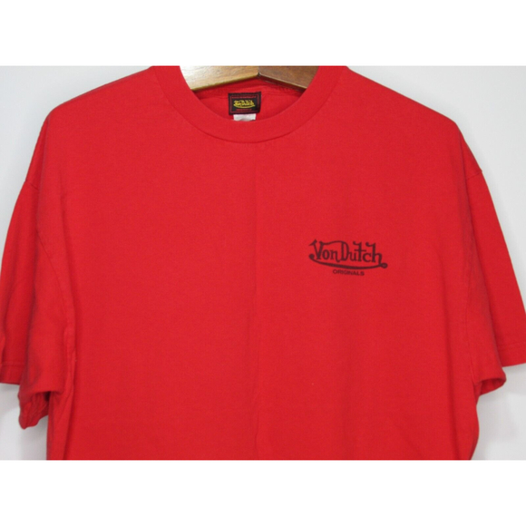 Y2K Von Dutch Originals Red "Deluxe Road Tester" T-Shirt Size XL - Picture 2 of 5